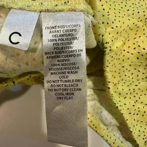 Loft Sleeveless Yellow Print Front Tie Blouse Size Medium - Picture 6 of 6